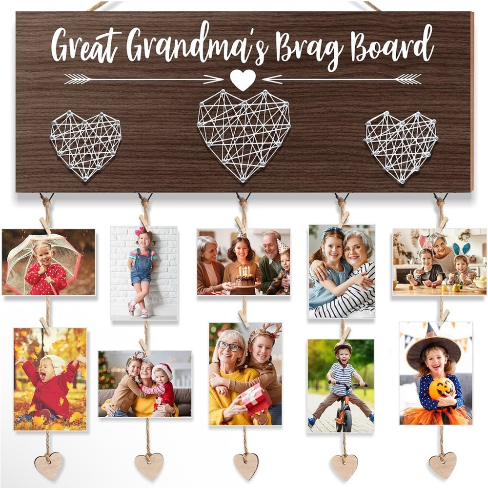 Wooden Great Grandma Brag Board with‎ Heart Design